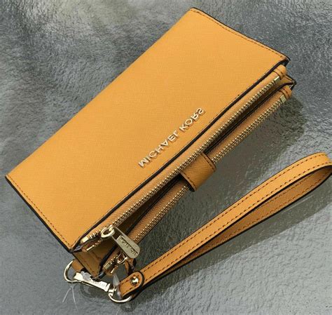 mk double zip wallet